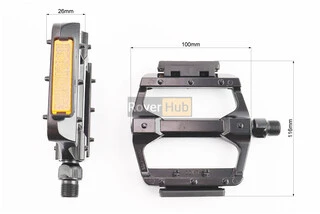 Педалі MTB широкі 9/16" (113x100x21.5mm) алюмінієві, чорні NWL-122L
