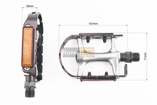 Педали ROAD 9/16" (108x63x24mm) алюминиевые, серебристо-чёрные R126DU