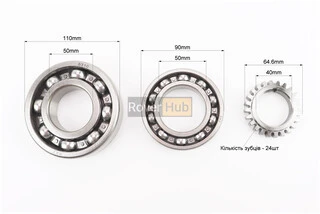 Коленвал R180NM +подшипники+шестерня Тип 1