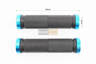 Ручки керма 130мм з затискачем Lock-On з двох сторін, чорно-сині FL-426