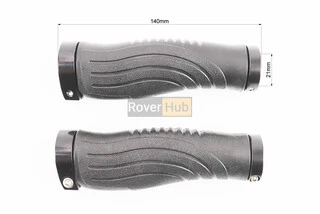 Ручки керма 140мм з затискачем Lock-On з двох сторін, ергономічні, чорні TPR-081