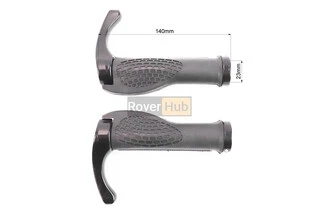 Ручки керма 140мм з затискачем Lock-On, ергономічні з ріжками, чорні