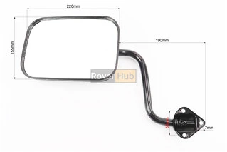 Зеркала к-кт на МОТОТРАКТОР, "прямоугольные" 210x145mm - черные, крепление под три болта