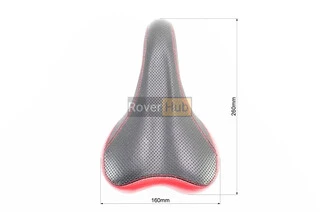 Сидіння MTB 260x160мм з кріпленням, чорно-червоне CORRADO 6690